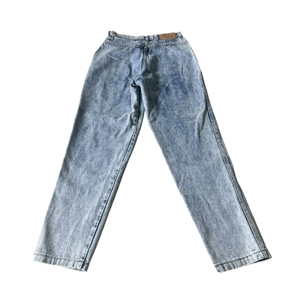 Palmetto's Petite‎ Vintage 80s High Waisted Acid Wash Tapered Leg Jeans Size 10